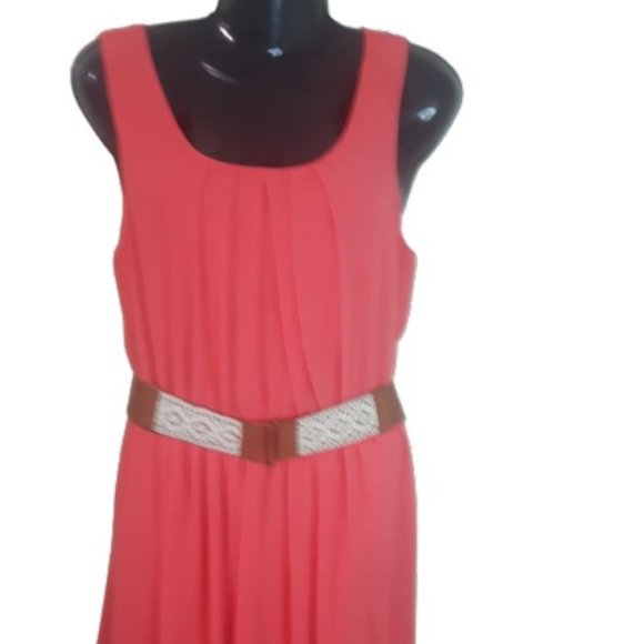 Iz Byer sheer/lined belted summer dress - Picture 2 of 6